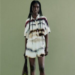 Zara Tie Dye Co Ord set (Top and Shorts) Small